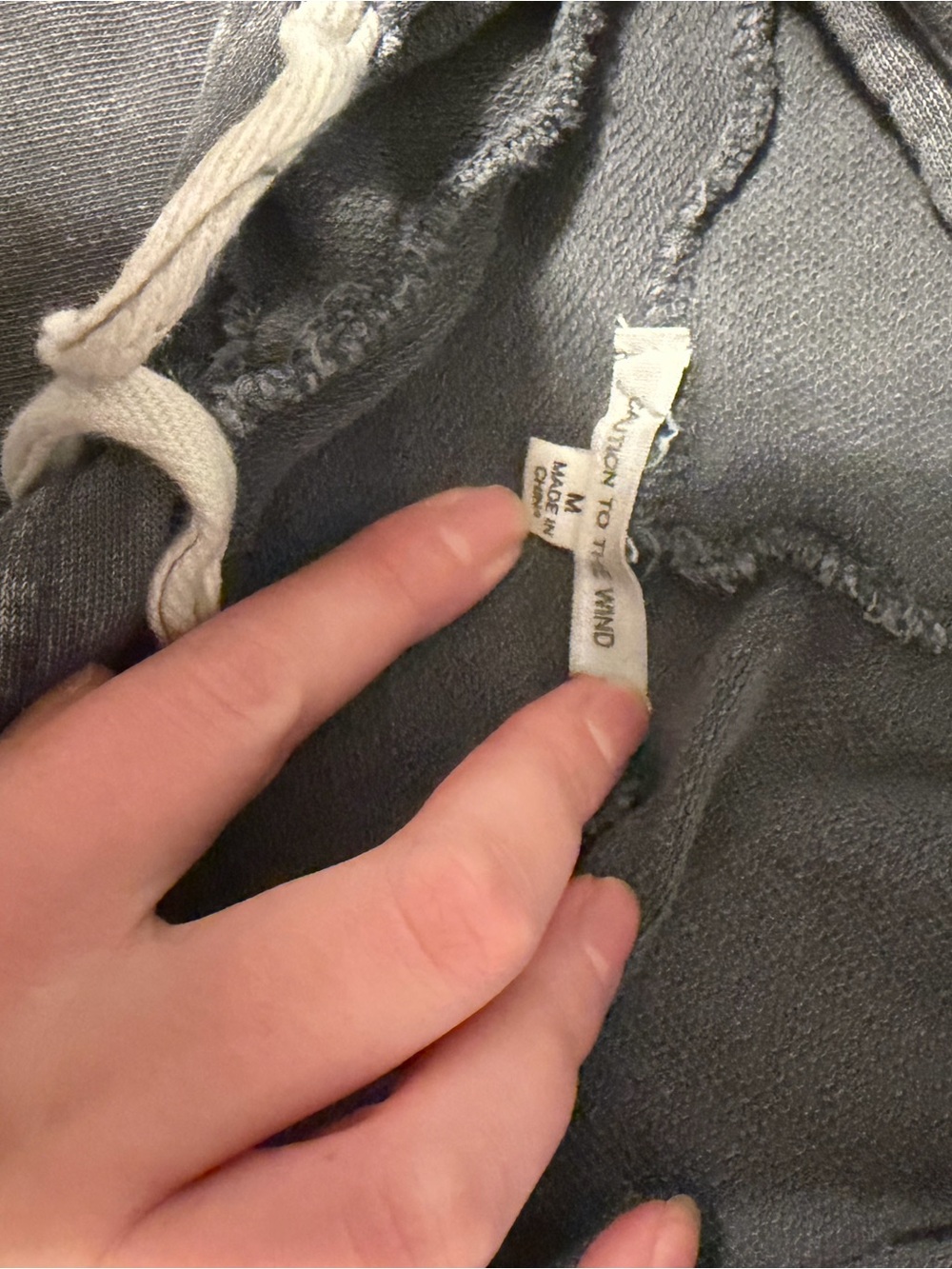 Women’s Grey Light Sweatshirt with White tie - Picture 3 of 4